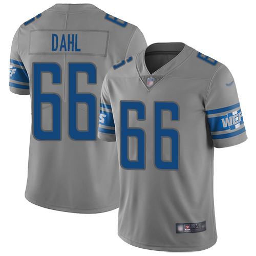 Detroit Lions Limited Gray Men Joe Dahl Jersey NFL Football #66 Inverted Legend->youth nfl jersey->Youth Jersey